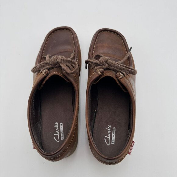 Clarks Collection Wallabees Brown Leather Chukka Boots Moccasins Driving Shoes - Picture 3 of 8